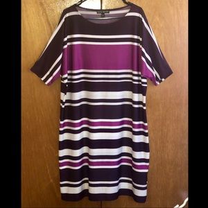 Purple and White Stripe Dress